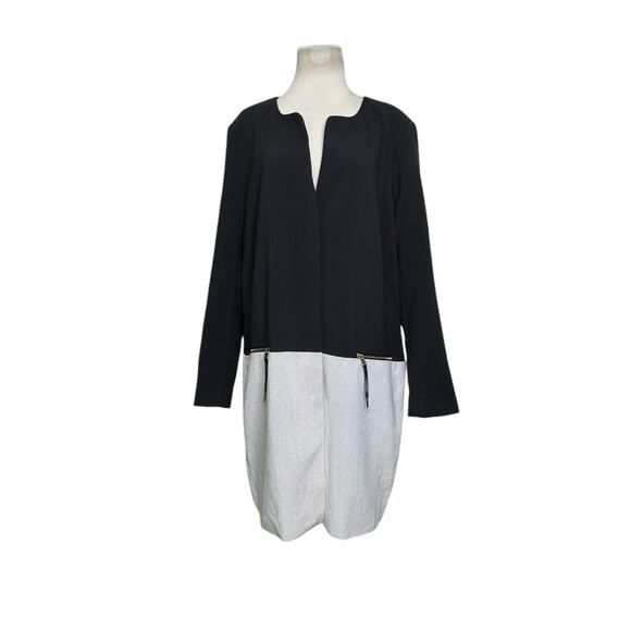 METAPHOR Black Cream Retro Remix Color Blocked Coat Size XL - Picture 12 of 14